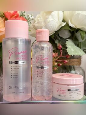 🆕🪷 GLOBAL BEAUTY CARE LIMITED EDITION “POWER SERUM” 3-PIECE BODY CARE SET. NEW!